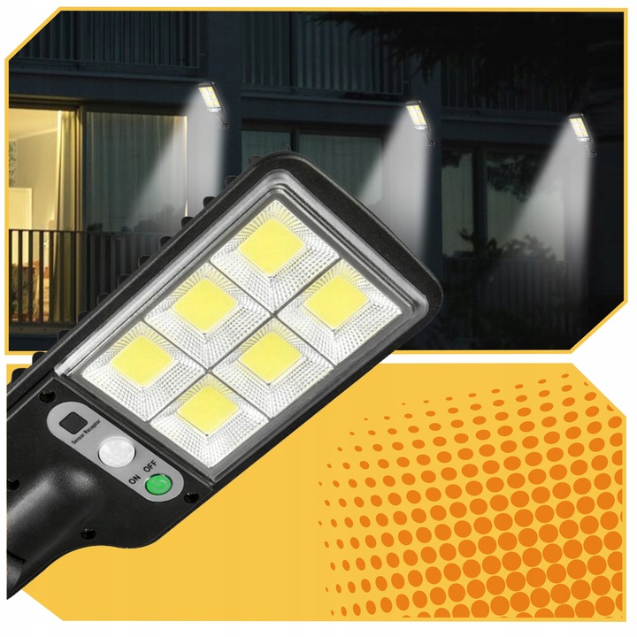 LAMPA SOLARNA LED CZUJNIK RUCHU ZMIERZCHU ZEWNĘTRZNA OGRODOWA COB + PILOT Stopień ochrony IP IP65
